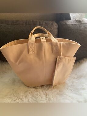 Hermès Steeple canvas and leather tote bag